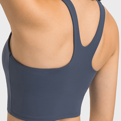 New Front Zip Sports Bra High Elastic Breathable Tank Top With Fixed Pad