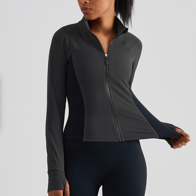 Color Blocked Non Slip Zip Top Nylon Women's Horse Riding Top Coat