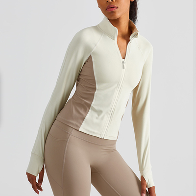 Color Blocked Non Slip Zip Top Nylon Women's Horse Riding Top Coat