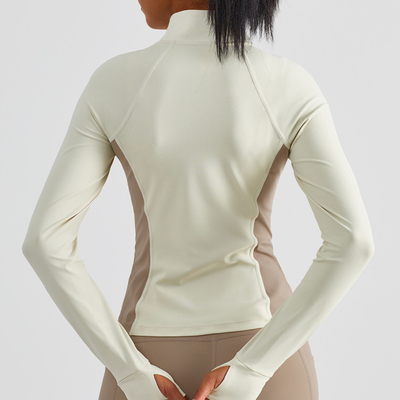Color Blocked Non Slip Zip Top Nylon Women's Horse Riding Top Coat