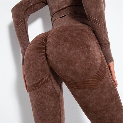 คุณภาพ Washed Gym Scrunch Butt Leggings ไม่มีรอยต่อ Big Booty Workout Gym Pants โรงงาน